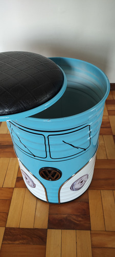 Kit Bistrô, 1 Mesa, 4 Banquetas, Tambor Decorativo