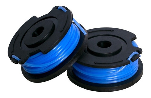 Set 2 Piezas Cabezal Nylon 1.6mm 5m Para Desbrozadora Fixtec Color Azul