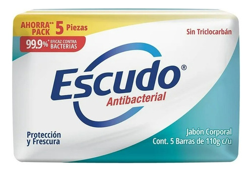 4 Pzas Jabón En Barra Escudo Antibacterial Protección Y Fres