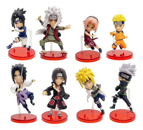Mz Juego De 8 Muñecos De Acción De Naruto Pvc