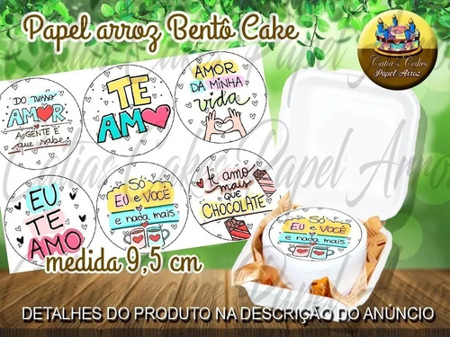 Imagem 1 de 1 de Namorados Romântico Papel De Arroz Bento Cake 9,5 Cm 
