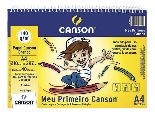 Caderno A4 Canson 140g Meu Primeiro Canson 40 Folhas