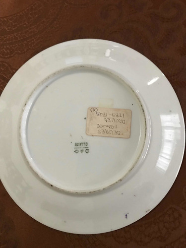 Plato Francés Antiguo De Porcelana. Drovet. 1785