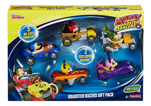 Mickey Mouse Sobre Ruedas Pack De 5 Carros De Metal Juguetes