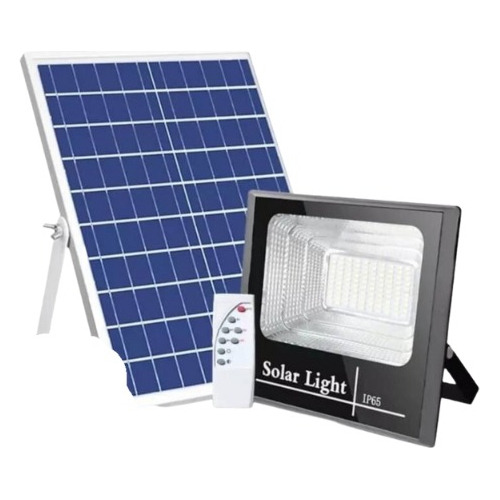 Foco Led 300w + Panel Solar + Control Remoto Luz Proyector 