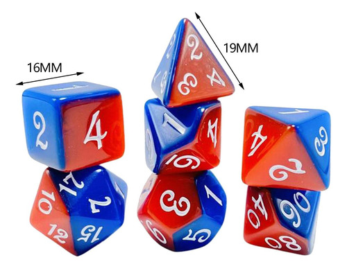 4 X 7 Piezas De Dados De Juego De Varios Lados, Juego Rojo