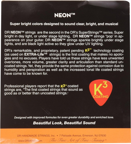 Dr Strings Hi-def Neon Bass Guitar Strings (nob6-30)