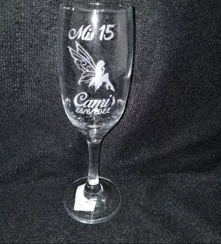 Copas De Vino Souvenir Grabadas Personalizadas Negras 10un