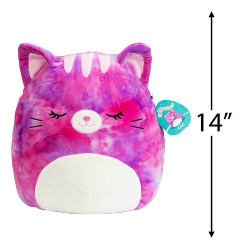Squishmallows 14 Caeli The Tie Dyed Cat - Peluche Oficial Ke