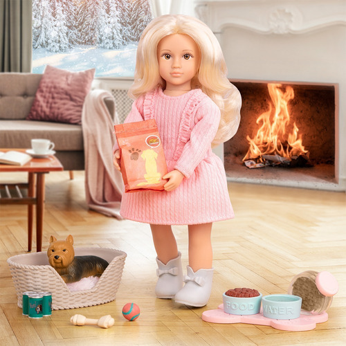 Imagen 5 de 6 de Lori Muñeca Dafina 16cm Con Accesorios Y Mascota Yorkshire