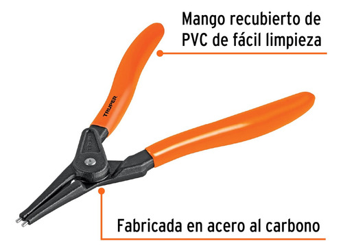 Pinza Para Seguros Seeger 7'' Exterior Recto Truper