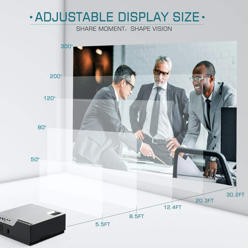 Imagen 3 de 9 de Proyector Led 6000 Lux Hasta 300 Pulgadas De Pantalla