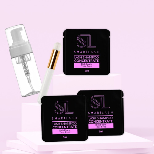 3 Lash Shampoo Concentrado + Brocha Limpieza +bote Espumador