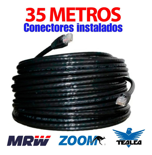 35 Mts Cable Utp Cat5e Intemperie Outdoor Internet