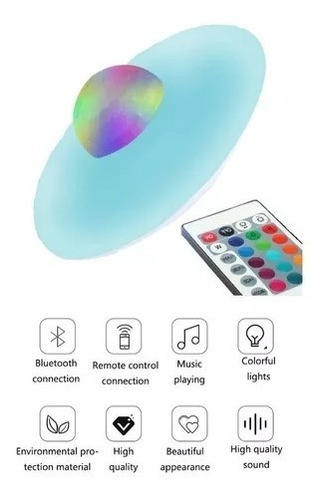 Ampolleta Led Ufo Rgb Bluetooth Parlante Musica Colores 30w