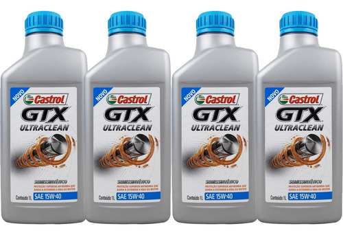 Oleo Castrol Gtx Ultraclean 15w40 Semissintético 4 litros