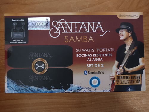 Set Santana 2 Bocinas + 1 Audífonos Bluetooth Inalámbricos