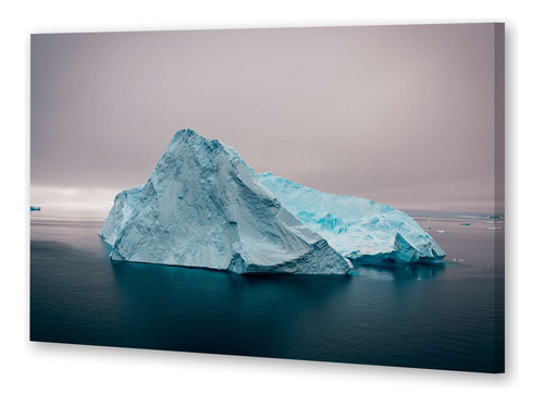 Cuadro 40x60cm Iceberg Bote Mar Helado Hielo Blanco N3