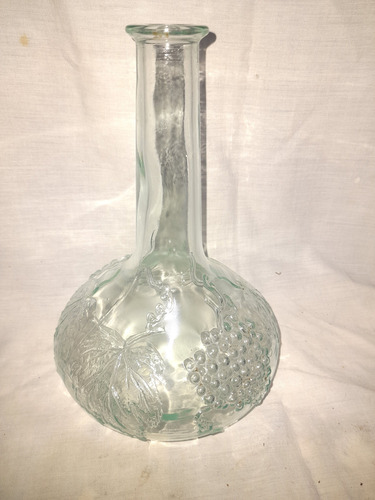 Antiguo Botellon De Vidrio Para Vino Transparente (Usado)