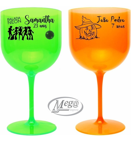 Imagem 2 de 8 de 20 Taças De Gin Personalizadas Acrilicas 600 Ml Frente/vers