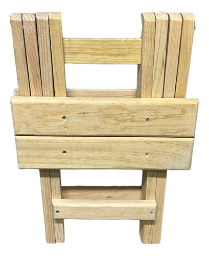 Banco Plegable Mardam Madera De Pino Reforzado Black