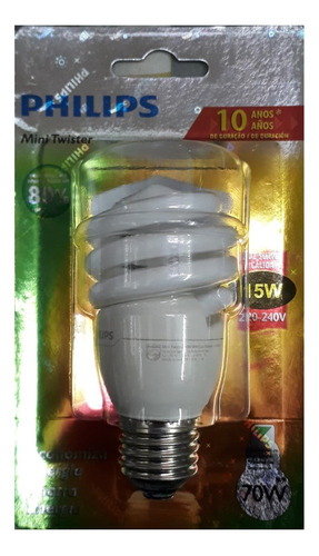 Lámpara Bajo Consumo Philips Mini Twister 15w Luz Calida