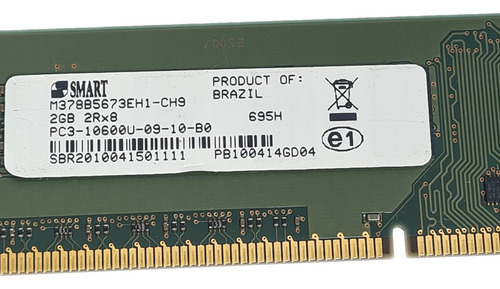 Memória Ram Ddr3 2gb Smart M378b5673eh1-ch9 (Usado)