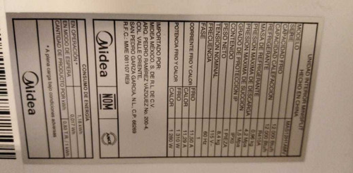 Evaporadora De Minisplit Midea Nueva