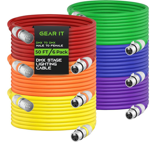 Gearit Dmx A Dmx Cable De Iluminación De Escenario (50 Pies,