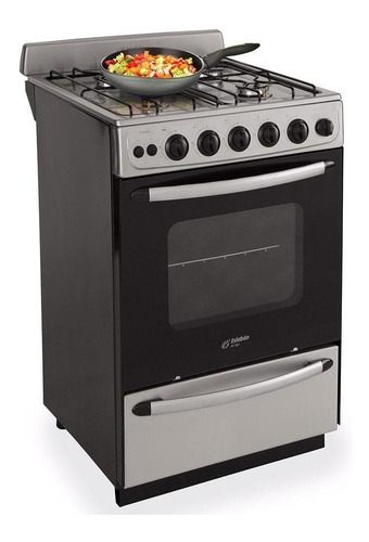 Imagen 2 de 4 de Cocina Eslabón de Lujo EFM56NI a gas/eléctrica 4 hornallas inoxidable 220V puerta con visor