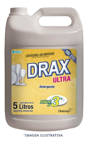 Detergente Sintetico Biodegradable Drax Ultra Diversey X5l 