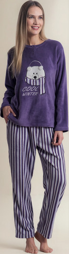 Pijama Micropolar Coralfleece Osito Con Botones