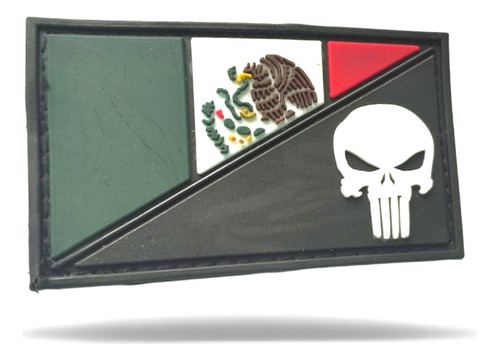 Parche Pvc Insignia Tactico Punisher México Con Velcro