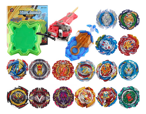 Beyblade Super Set 16 Beyblade Con Bey Estadio Y Lanzadores