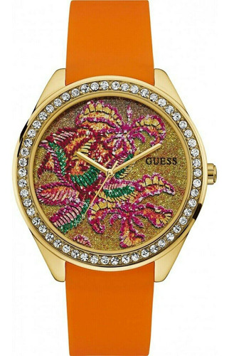 Reloj Guess Para Mijer U0960l2 Análogo Color Naranja Con