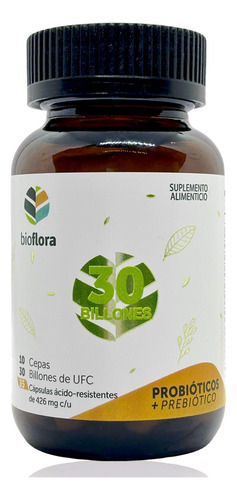 Probióticos Prebióticos 35 Caps 10 Cepas Bioflora 30+