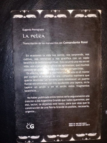 Libro La Pelea Comandante Rossi Eugenio Previgliano Firmado