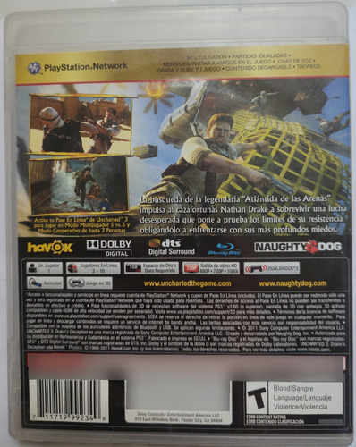 Uncharted 3 Drake's Deception Original Playstation 3 (Usado)
