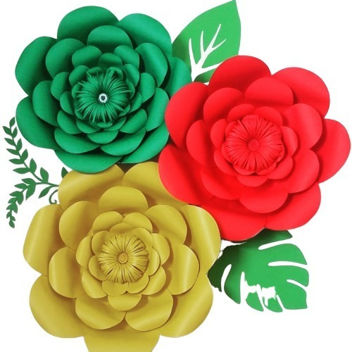 Kit 3 Flores Gigantes De Papel Coloridas/decoração/festa/dec | Parcelamento  sem juros