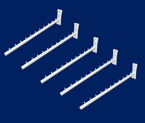  Araras Rt De Para Parede Branco Kit Com 5 Unidades  Ideal Para Loja   Loja   Em Geral 
