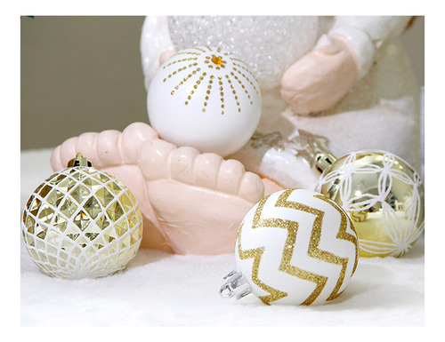 30 Adornos De Esferas De Navidad, 60 Mm, Pintados En Oro Y