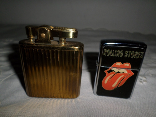 Antiguo Encendedor Musical Lighter Y Rolling Stones Windproo