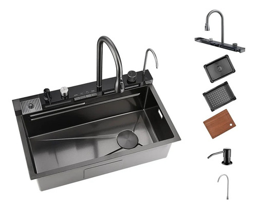 Bacha De Cocina Inteligente Extensible Cascada Lavacopa