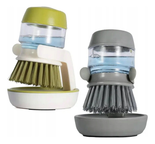 2pcs Cepillo Lava Trastes Dispensador De Jabón Multiusos