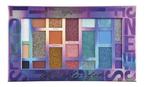 Paleta De Sombra E Glitter Ready For Ruby Rose 21 Cores 1059 Cor da sombra Colorido