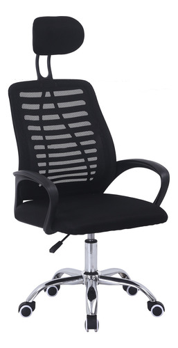 Silla Oficina Ejecutiva Escritorio Ergonomica Cabecero Color Negro Material Del Tapizado Malla