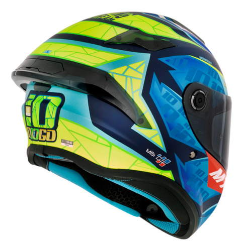 Capacete Integral Mt Helmets Com Viseira E Ventilação Alta Segurança E Conforto Azul Fosco