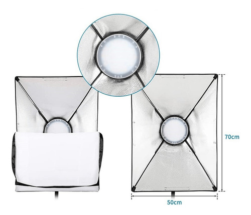 Kit Iluminação Led Sl027 Bi-color 60w Softbox 50x70 E Tripés