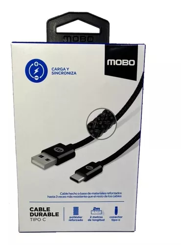 CABLE USB A TIPO C 2MTS NEGRO MARCA AON