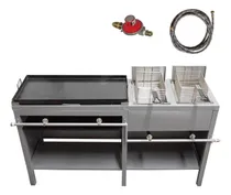 Comprar Freidora Doble Con Plancha Estufa De 2 Hornillas Cocinas